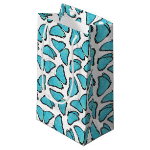Blue Morpho Butterfly Pattern Small Gift Bag
