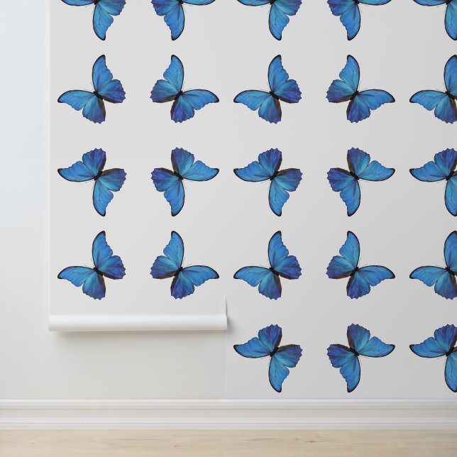 Blue Morpho Butterfly Peel & Stick Wallpaper (Application)