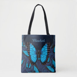 Blue Morpho Butterfly Personalised Tote Bag