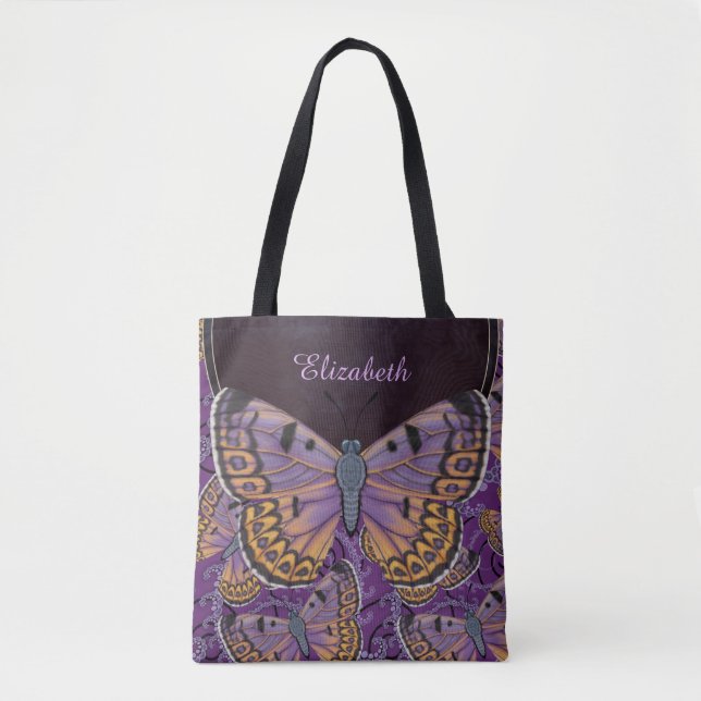 Blue Morpho Butterfly Personalised Tote Bag (Front)