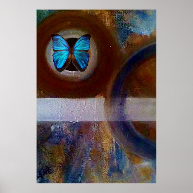 Blue Morpho Butterfly Poster (Front)
