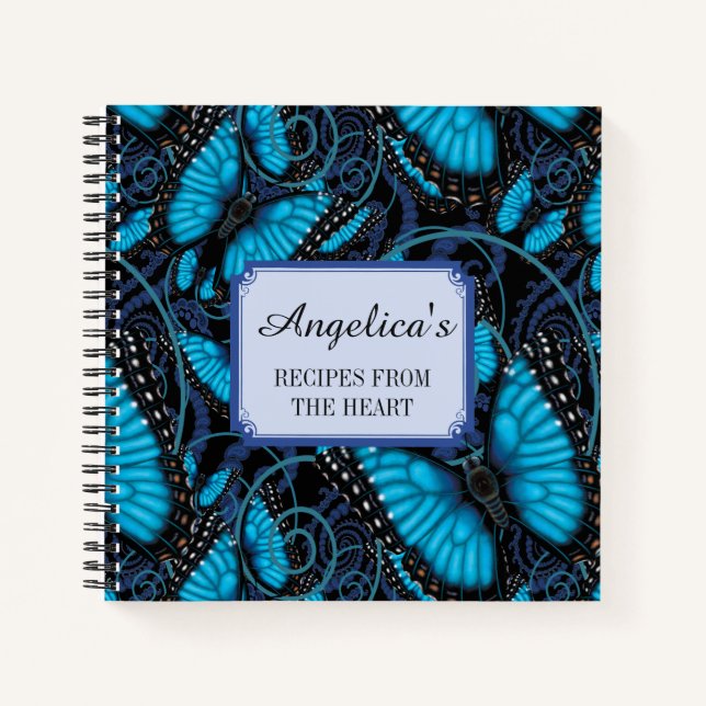 Blue Morpho Butterfly Recipe Notebook (Front)