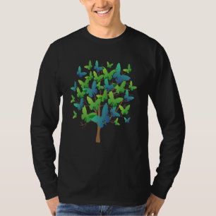 Blue Morpho Butterfly Swarm Lepidoptera Entomology T-Shirt