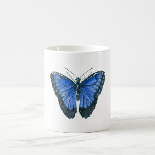 Blue Morpho butterfly watercolor painting Coffee Mug