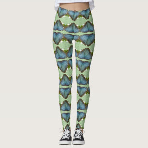 Blue Morpho Butterfly Wing Pattern Legging