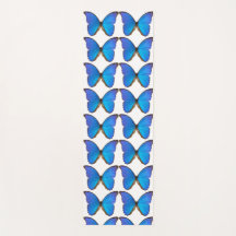 Blue Morpho butterfly yoga mat