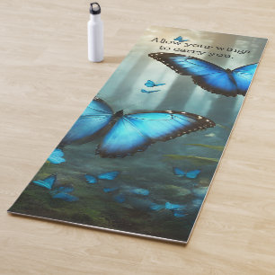 Blue Morpho Butterfly Yoga Mat
