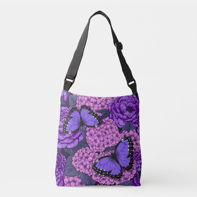 Blue morpho garden 2 crossbody bag (Front)