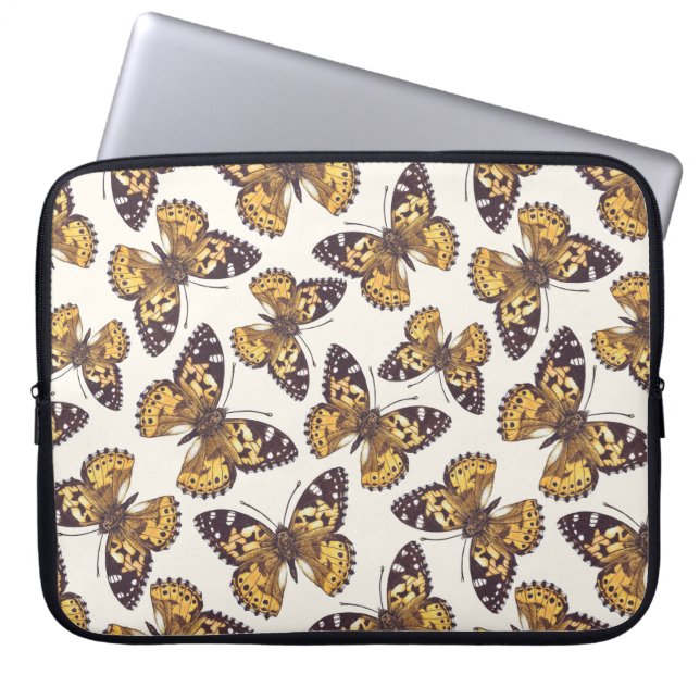 Blue morpho garden 2 laptop sleeve (Front)