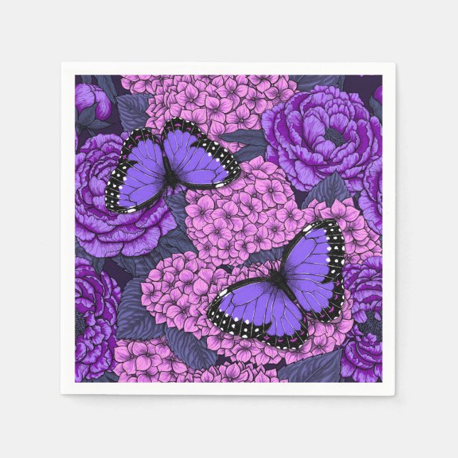 Blue morpho garden 2 napkin (Front)