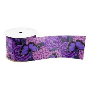 Blue morpho garden 2 satin ribbon