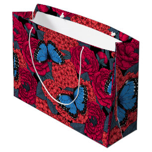 Blue morpho garden large gift bag