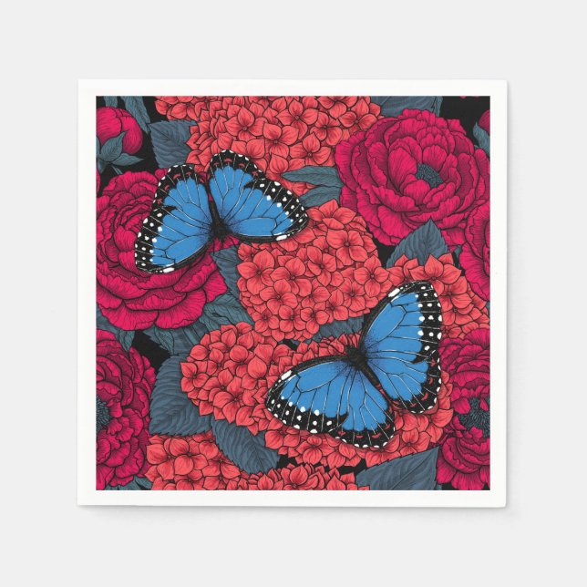 Blue morpho garden napkin (Front)