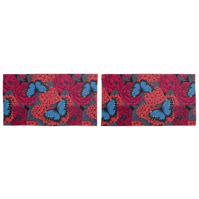 Blue morpho garden pillowcase (Front-Set)