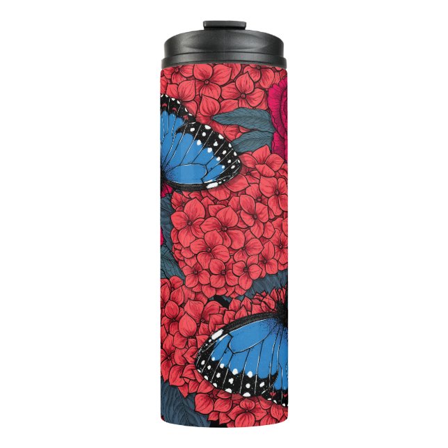 Blue morpho garden thermal tumbler (Front)