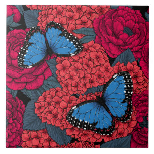 Blue morpho garden tile
