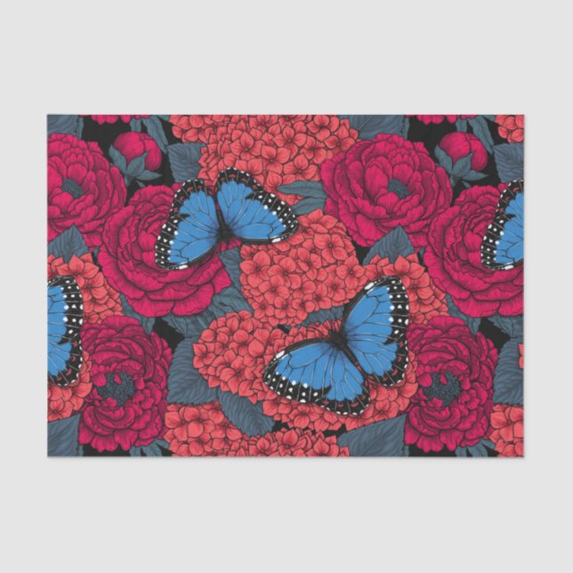 Blue morpho garden tissue paper (Front)