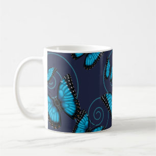 Blue Morpho Swirl Butterfly Coffee Mug