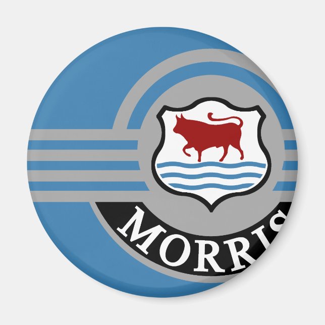 Blue Morris Minor Fridge Magnet (Front)