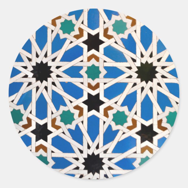 Blue Morrocan Mosaic Stickers (Front)