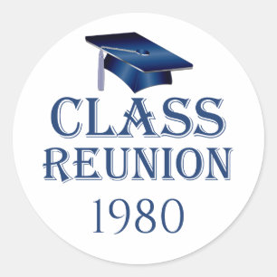 Blue Mortar cap, class reunion any year Sticker