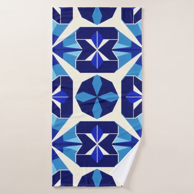 Blue mosaic. bath towel (Bath Towel)