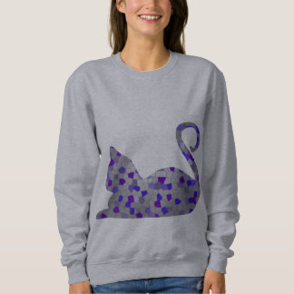 Blue Mosaic Cat Womens Wear Sweatshirt