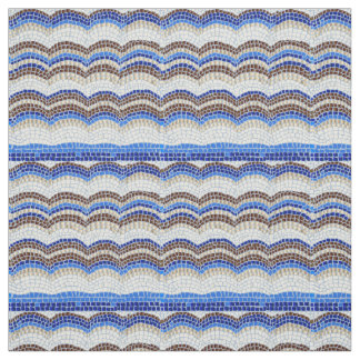 Blue Mosaic Combed Cotton Fabric