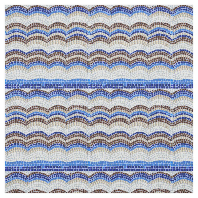 Blue Mosaic Combed Cotton Fabric (Swatch)