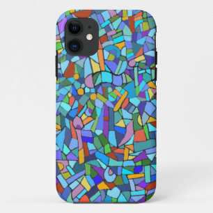 Blue Mosaic Decorative Pattern iPhone 11 Case