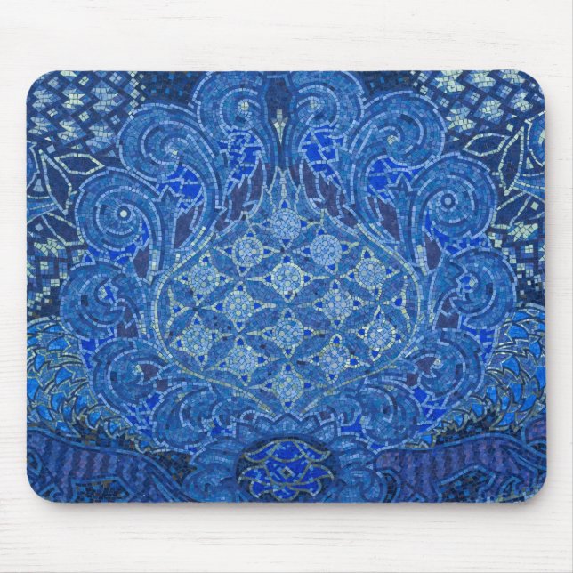 Blue Mosaic Detail, Germany Mouse Mat (Front)