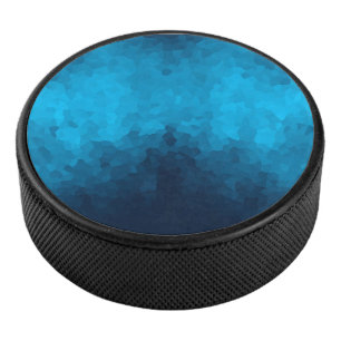 Blue Mosaic Geometric Pattern Hockey Puck