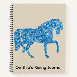 Blue Mosaic Horse Notebook