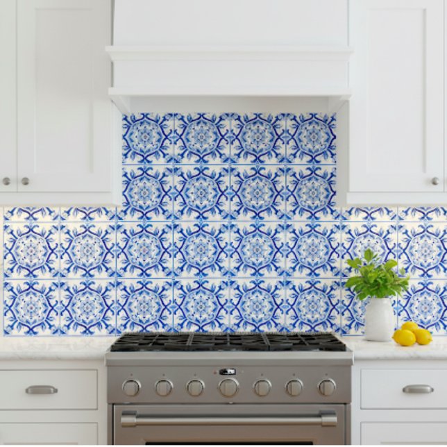 Blue Mosaic Italian baroque art Tile (Creator Uploaded)