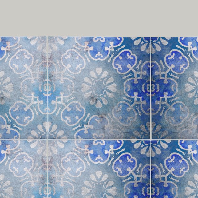 Blue Mosaic Medallion Distressed Stone-Look  Tile (Creator Uploaded)