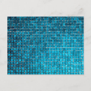 Blue mosaic pattern postcard