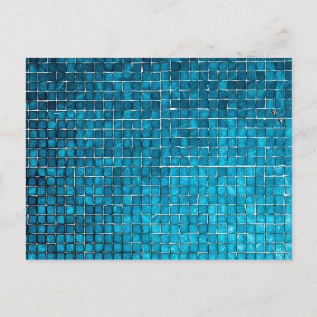 Blue mosaic pattern postcard (Front)