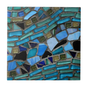 Blue Mosaic Pattern print  Tile
