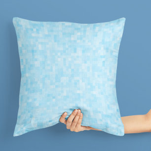 Blue Mosaic Pixelation Cushion