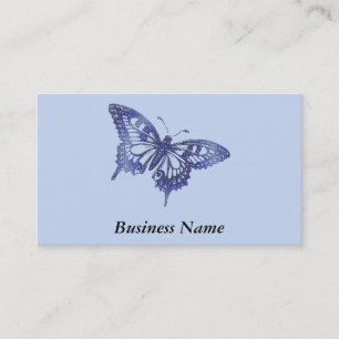 Blue Mosaic Stained Glass Butterfly Business Card