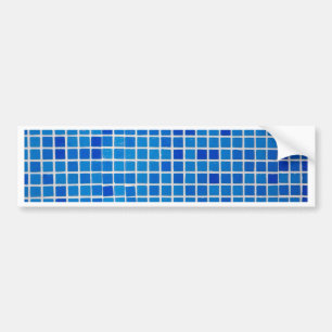Blue Mosaic Tile Bumper Sticker