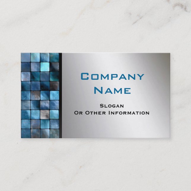 Blue Mosaic Tiles Business Cards (Front)