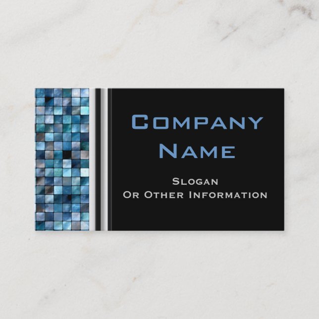 Blue Mosaic Tiles Professional Business Cards (Front)