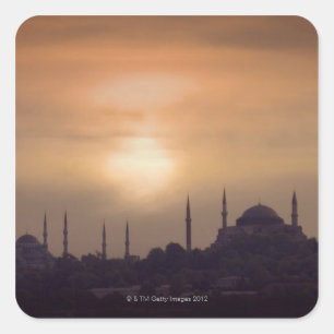 Blue Mosque and Hagia Sophia Turkey, Istanbul Square Sticker