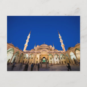 Blue Mosque at Night Postcard