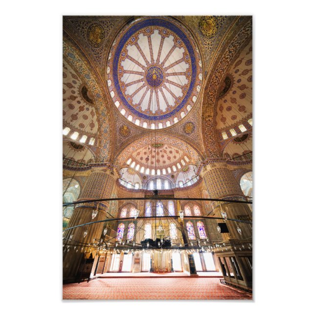Blue Mosque Interior Architecture Photo Print (Front)