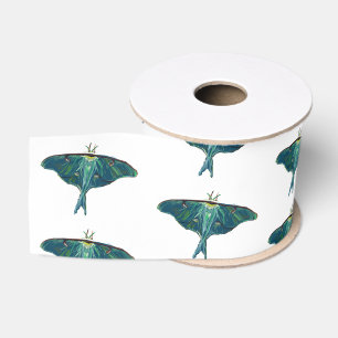 Blue Moth Butterfly Grosgrain Ribbon