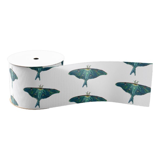 Blue Moth Butterfly Grosgrain Ribbon (Spool)