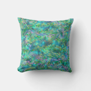 Blue Mother of Pearl Lumbar and Throw Pillows