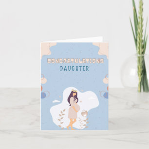 Blue Mother's Day Card For Pregnant Daughter